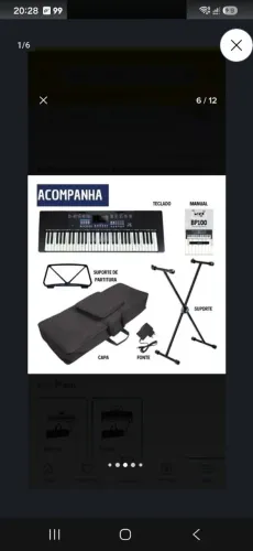 Kit Teclado Musical BP100 - 61 teclas