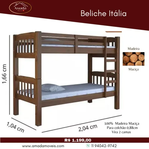 Beliche Itália madeira maciça , à pronta entrega