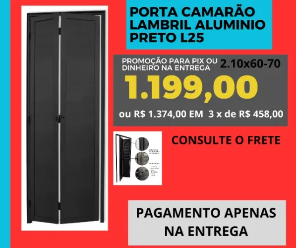 porta de aluminio lambril camarão para banheiro
