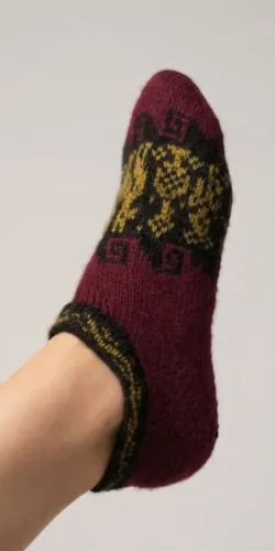 Meia peruana em lã de alpaca - 24cm - calça até 38