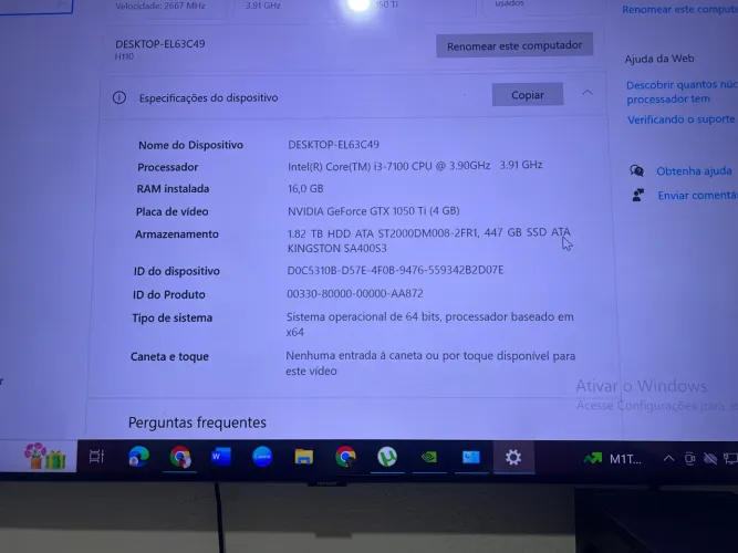 Vendo Pc com teclado, mouse e mesa aceito cartão 