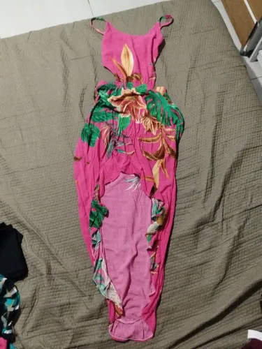 Vestido indiano florido semi novo