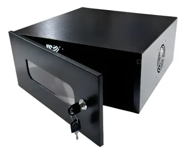 Rack Horizontal com Chave P/ DVR Servidor Modem Roteador - Cor Preto