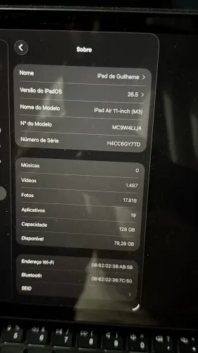 iPad Air M3 128GB + Capa Teclado + Caneta