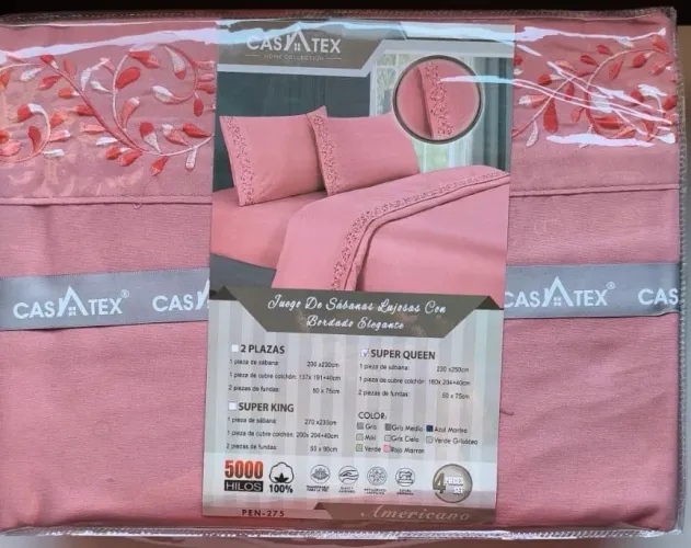 Conjunto de lencois casa tex 04 peças 5000 fios