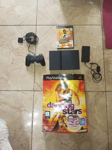 PlayStation 2, com tapete de dança e Jogo, LEIA O ANÚNCIO