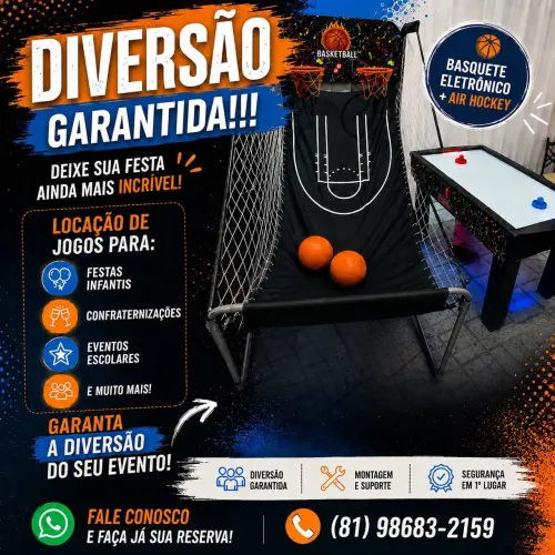 Basquete Eletrônico + Air Hockey (((LOCAÇÃO)))