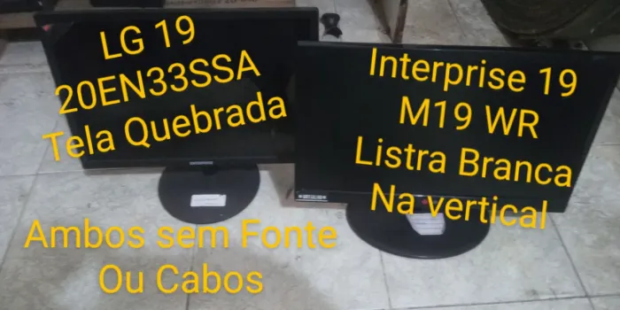 Lote 7 Monitores Defeito Barato