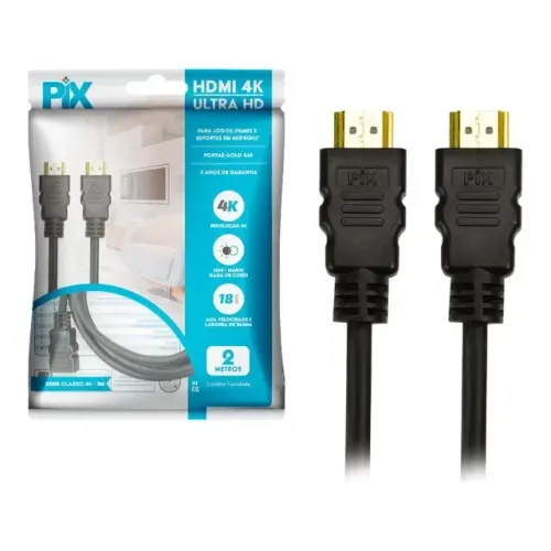 Cabo HDMI 1 metro - Entrega grátis em Campo Grande MS
