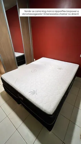 Cama King Size Nipponflex com Biopower + Vibromassageador