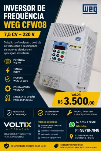 Inversor de frequência cfw08 220v 7,5cv