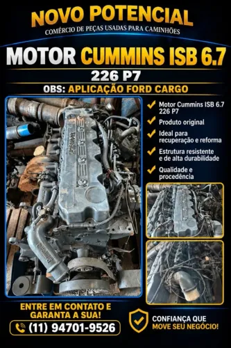 MOTOR CUMMINS ISB 6.7 6CC FORD CARGO