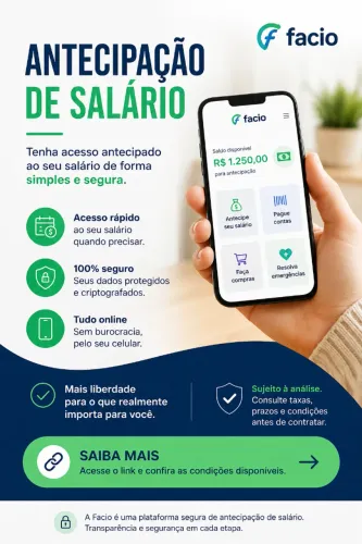 Antecipação de Salário  Consulte as Condições