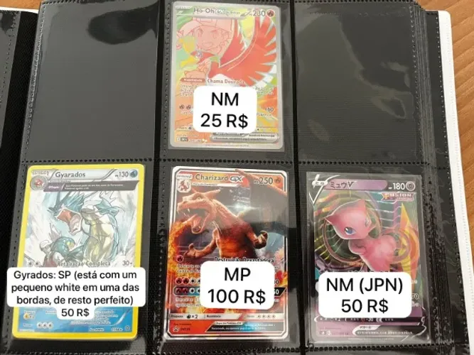 Cartas pokemon à venda.