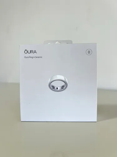 OURA RING 4 TAMANHO 8 CERAMIC BRANCO