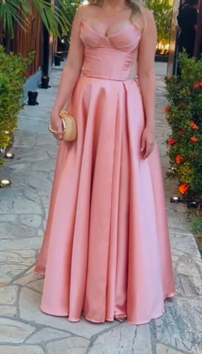 Vestido de festa rosê