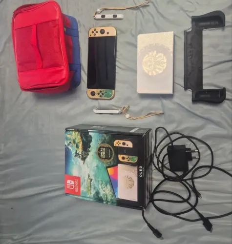 Nintendo Switch Oled Edição Zelda + Micro SD 64 GB + Mario Party