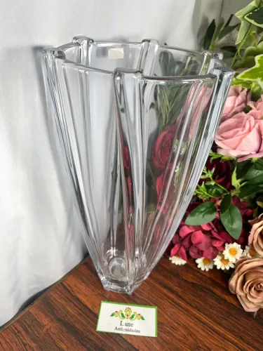 Vaso Grande Em Cristal Bohemia Feito Na República Tcheca