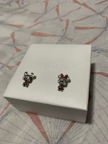 2 Charms Pandora Originais Prata | Mickey + Minnie | Usados