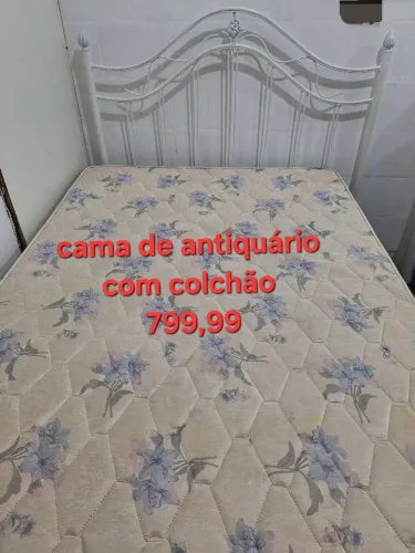  antiquário linda cama com colchão 