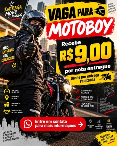 VAGAS MOTOBOY - ITABORAÍ/RJ