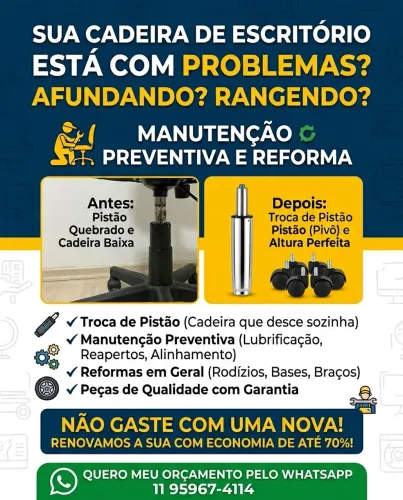 Cadeira Gamer, Cadeira Diretor, Cadeira Secretária, Cadeira de Escritório(*).