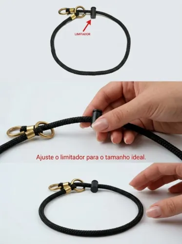 coleira enforcador corda naval argola em latao nao enferruja adestramento profissional