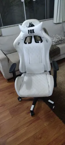 CADEIRA GAMER FOX BRANCA COM RGB
