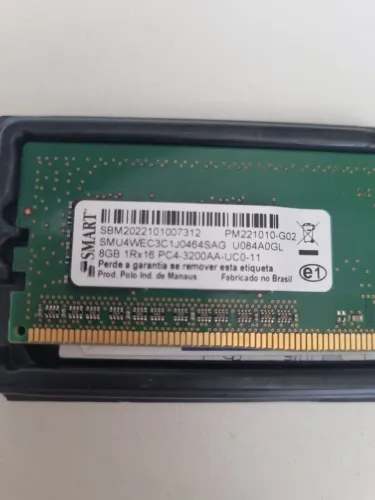 Memoria DDR4 8GB PC4 3200 SMART - Memória SMART 8GB DDR4-3200MHz ECC Original!