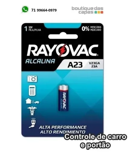 Mini Pilha Alcalina Rayovac 12v A23 V23ga Dura 10x Mais alarme chaveiro eletronico