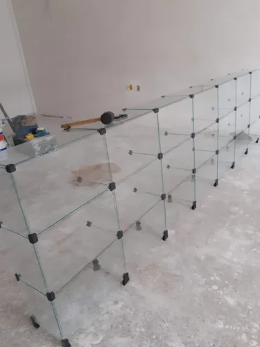 Balcão de vidro expositor para lojas entrega e montagem grátis 
