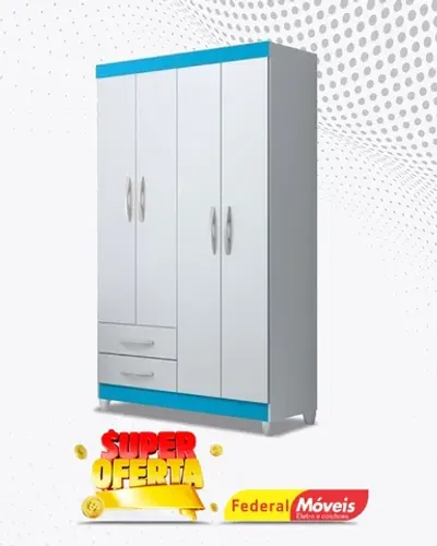 Guarda Roupa 4 Portas 2 Gavetas Super Lindo Fazemos Entrega