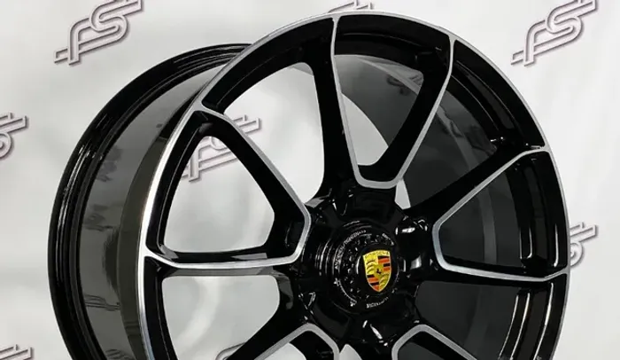 Rodas Porsche 992 Turbo S P/ 911/992 Preto Diamantado 5x130 - 20X8,5 e 21x11,5