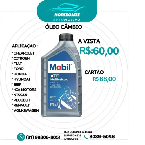 óleo câmbio automático multi atf mobil 1L. 