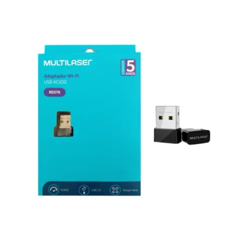 ADAPTADOR USB WI FI 650 MBPS DUAL BAND MULTILASER RE078