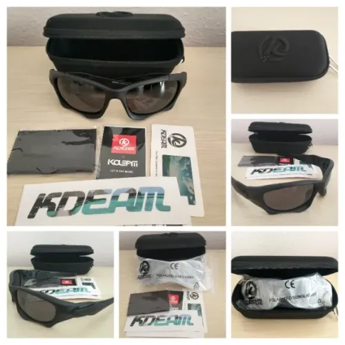 Óculos De Sol Sport Kdeam Kd0623 Preto Polarizado Uv400 - Pra vender logo