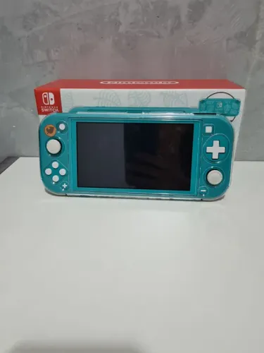 Nintendo Switch Lite com Case de acrilico, case de transporte, película de vidro