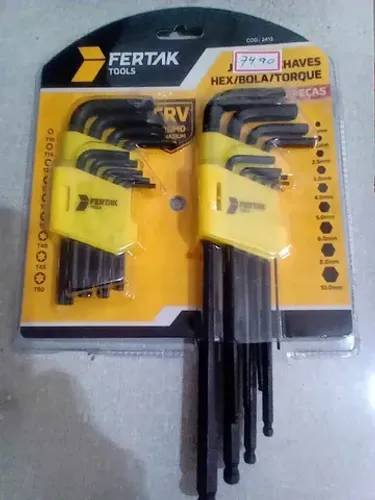 Kit Jogo Chave Allen E Chave Torx Hexalobular C/ 18 Peças