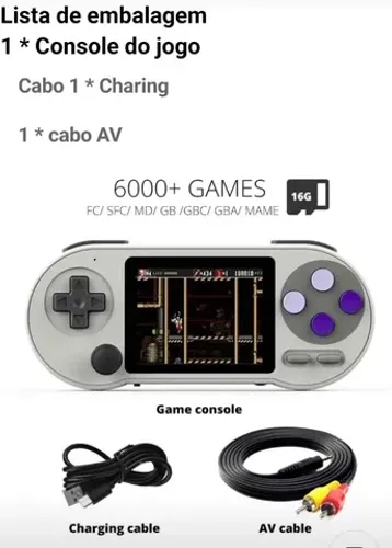 MiniGame Retrô 6000 jogos com 02 controles