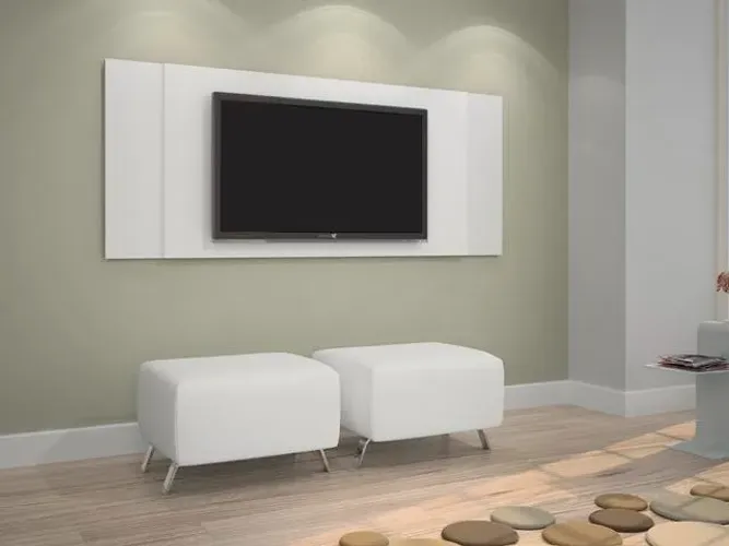 Promoção! Painel Jaspe Até 42 Polegadas Branco Frete Grátis