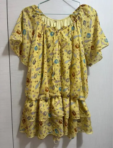 Vestido amarelo estampado tamanho M