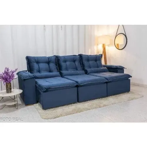 Sofá Retrátil Reclinável 2.70m Málaga SUPER OFERTA rf54