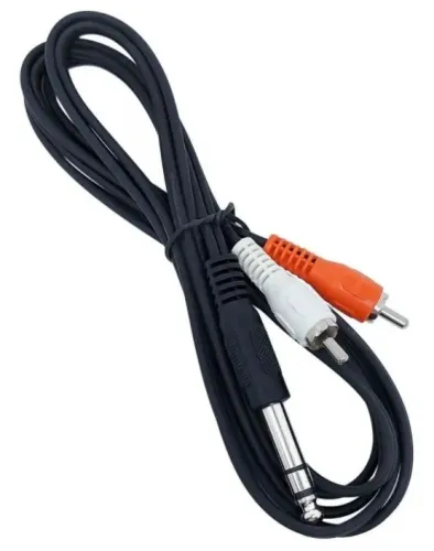 Cabo P10 Estereo Para 2 Rca Com 1,5 Metros   Arduino Automação COD-CP606 