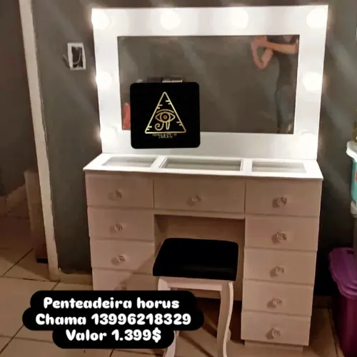 Penteadeira com Espelho Iluminado - Branca