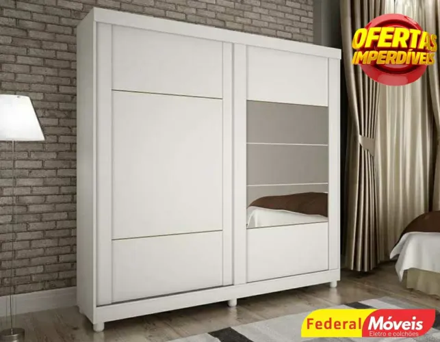 Guarda Roupa 100% MDF 2 Portas de Correr Novo Fazemos Entrega