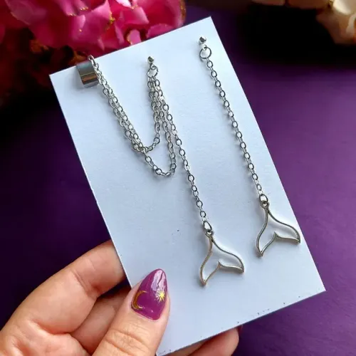 Brinco Ear Cuff Cauda de Sereia