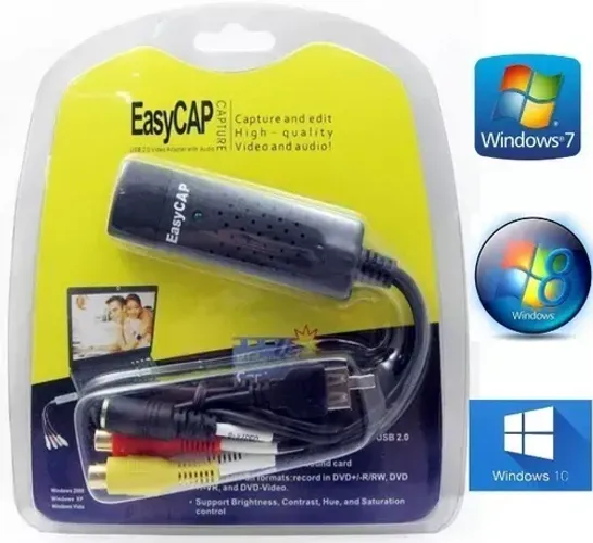Placa Captura De Vídeo Dvr Easy Cap Usb 2.0