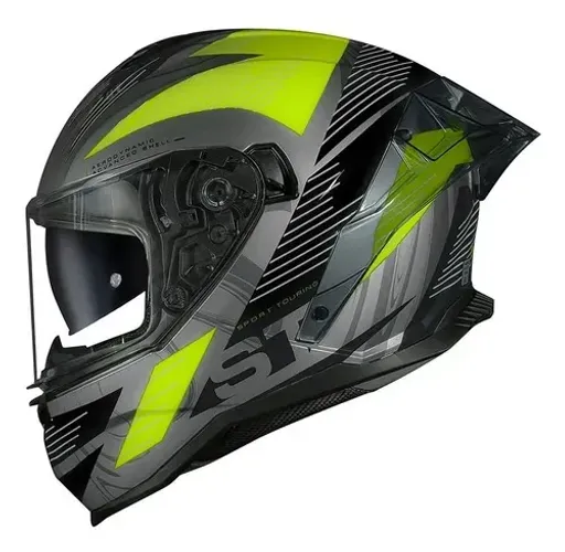 Capacete Norisk Strada 2 St St Titanium Preto Amarelo Brilho