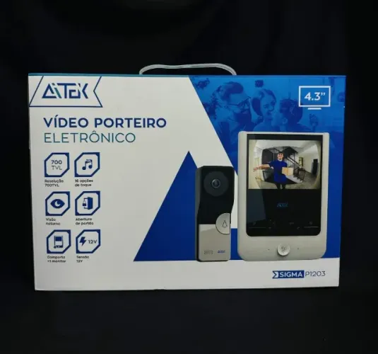 Video Porteiro Eletronico Tela 4.3 Visão Noturna Sigma-p1203 Aitek