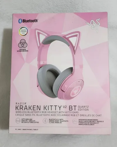 FONE DE OUVIDO RAZER KRAKEN KITTY V2 CHROMA RGB BLUETOOTH 